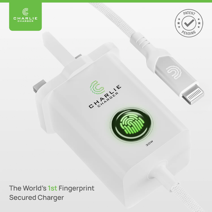 Charlie Charger 30W Lightning USB 1 Metre White