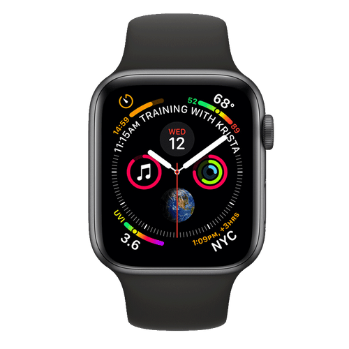 Apple Watch Series 4 GPS 40mm space grey front view - Fonez