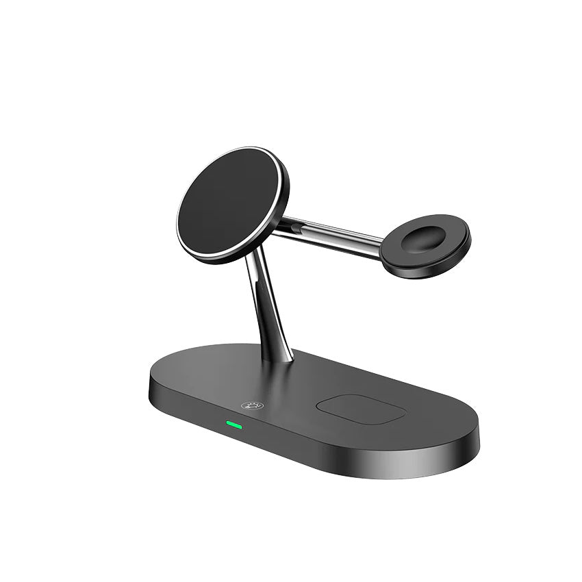 5-In-1 Magnetic Fast Wireless Charger Black side view