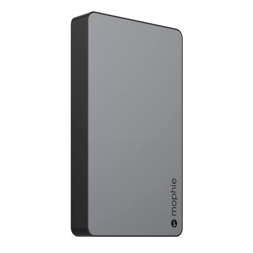 Mophie 6000 mAh PowerStation Quick Charge External Battery - Space Grey left side 30 degree view 