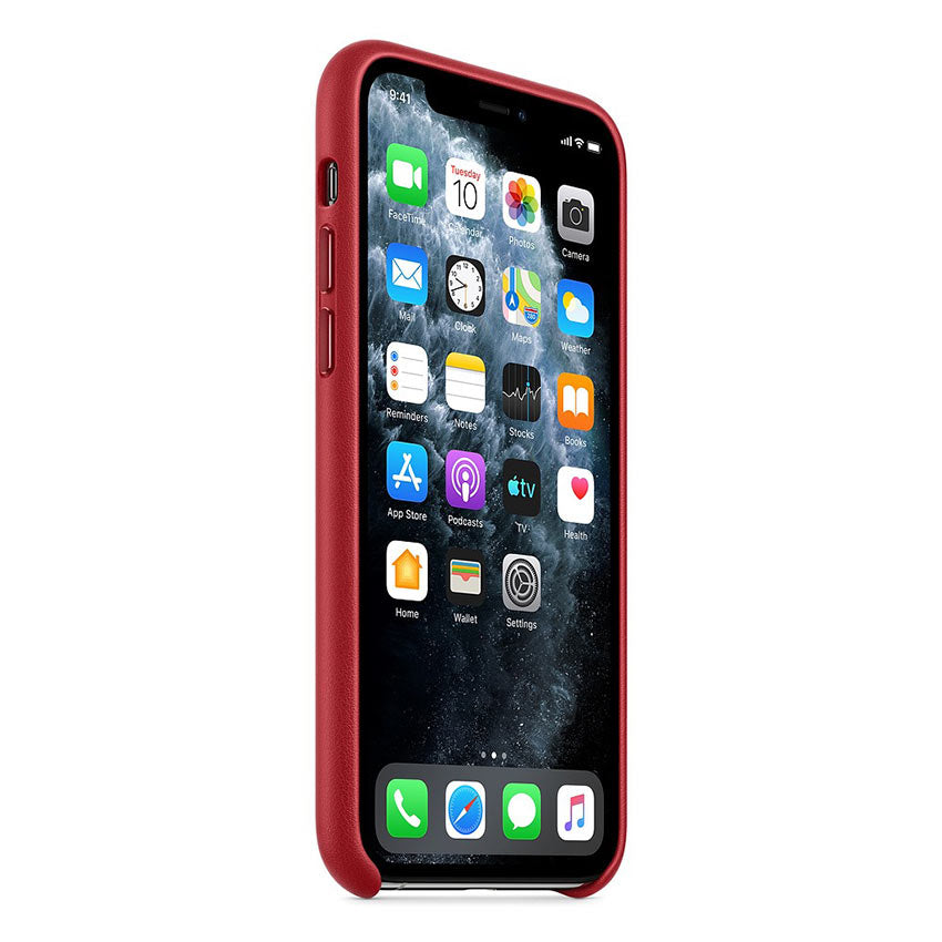 Official Apple Case iPhone 11 Pro Leather Red MWYF2ZM/A side view