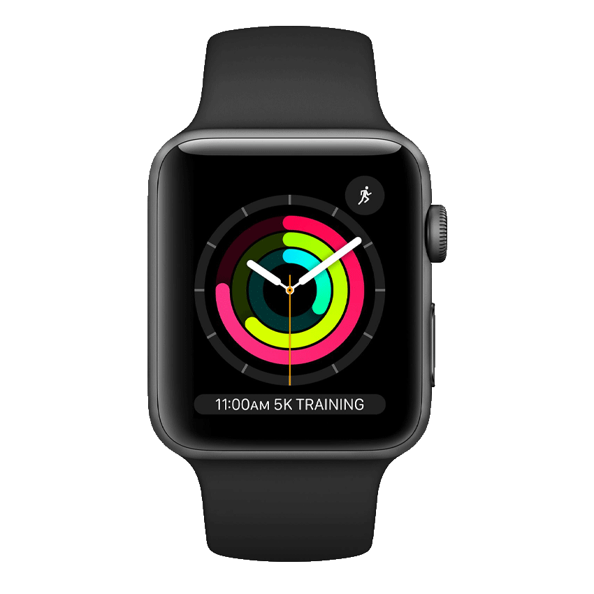 Apple Watch Series 3 GPS 38mm space grey front view - Fonez
